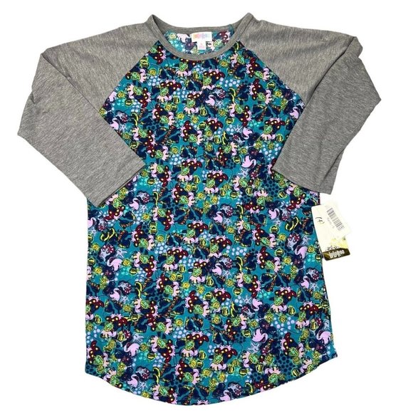 LuLaRoe Womens‎ Randy Shirt Top Size Small Disney Minnie Mouse Raglan Sleeves - Picture 1 of 10